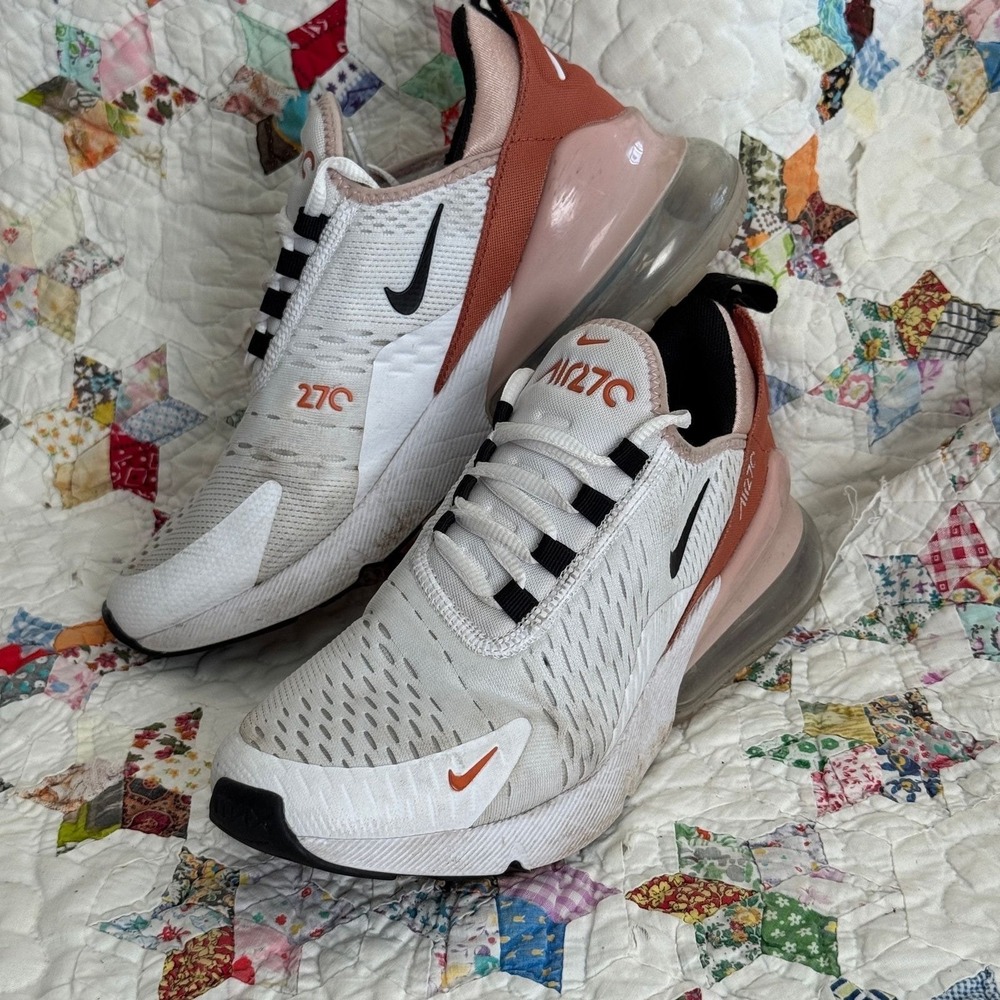 Nike Air Max 270 Womens White Washed Coral Track Red AH6789-108 Sneaker